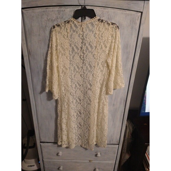 Mauve Anthropologie lace open flared  cardigan  Sm Boho Cottagecore Feminine Y2k - Picture 4 of 10